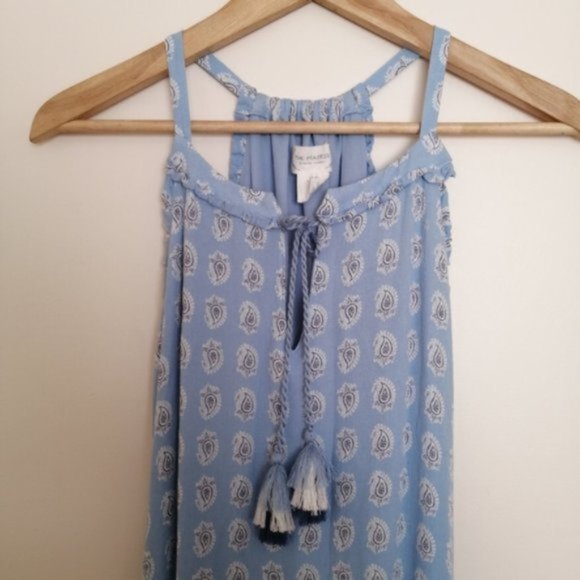 The Prairie Blue and White Strapless Maxi Dress - Picture 4 of 14